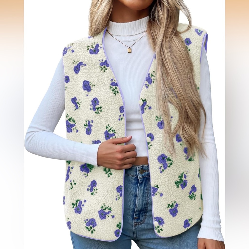 Cicy Bell Womens Fuzzy Fleece Vest